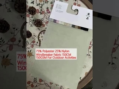 75% Polyester 25% Nylon Windbreaker Fabric 150CM 150GSM Cho các hoạt động ngoài trời