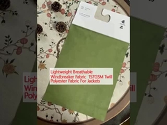 Vải chống gió dễ thở nhẹ 157GSM Twill Polyester Vải cho áo khoác